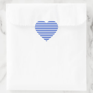 Royal Blue Combination Stripes by Shirley Taylor Heart Sticker