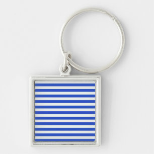 Royal Blue Combination Stripes by Shirley Taylor Key Ring