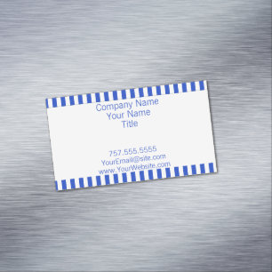 Royal Blue Combination Stripes by Shirley Taylor Magnetic Business Card