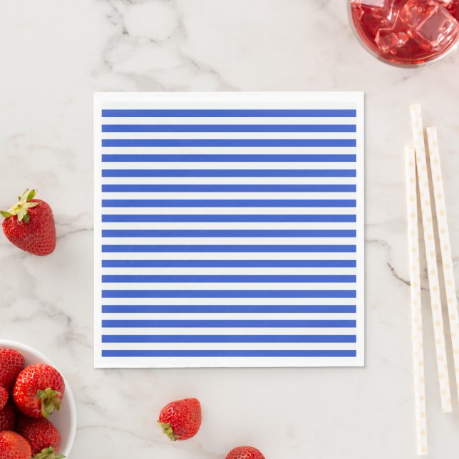 Royal Blue Combination Stripes by Shirley Taylor Napkin (Insitu)
