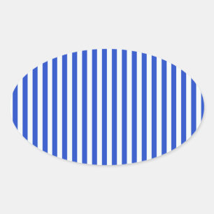 Royal Blue Combination Stripes by Shirley Taylor Oval Sticker