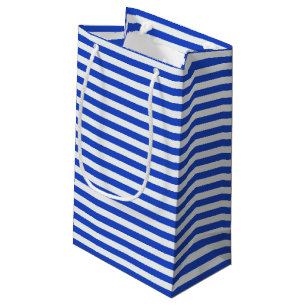 Royal Blue Combination Stripes by Shirley Taylor Small Gift Bag