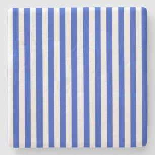 Royal Blue Combination Stripes by Shirley Taylor Stone Coaster