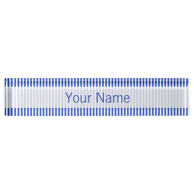 Royal Blue Combination Stripes Nameplate (Front)