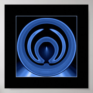 Royal Blue Contemporary Abstract Art Poster