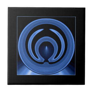 Royal Blue Contemporary Abstract Art Tile