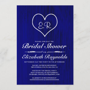 Royal Blue Country Bridal Shower Invitations