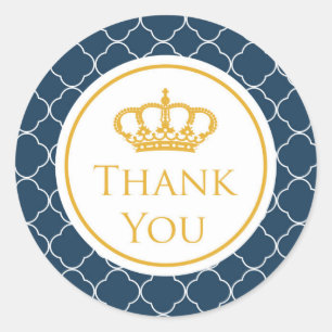 Royal Blue Crown Thank You Sticker