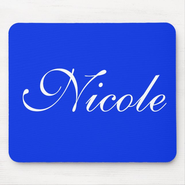 Royal Blue Customized Name Mouse Mat (Front)