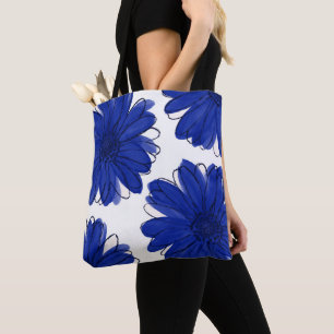 Royal Blue Daisies Tote Bag