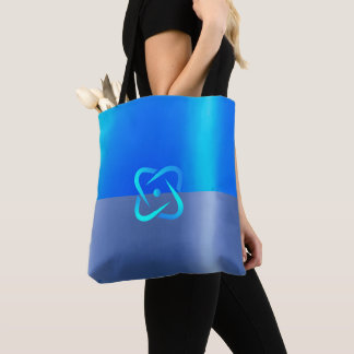 Royal Blue & Dark Blue Metallic Effect Chic Tote Bag