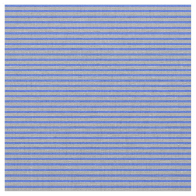Royal Blue & Dark Grey Coloured Stripes Fabric (Close Up)
