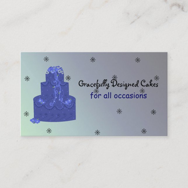 Royal Blue Designer Cake Business Card (Front)