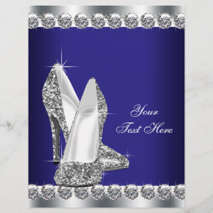Royal Blue Diamond Glitter High Heel Shoe