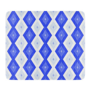 Royal blue diamond pattern cutting board