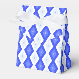 Royal blue diamond pattern favour box