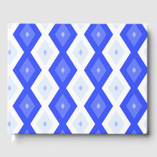 Royal blue diamond pattern guest book