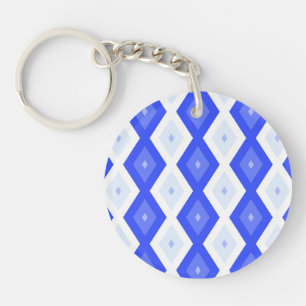 Royal blue diamond pattern key ring