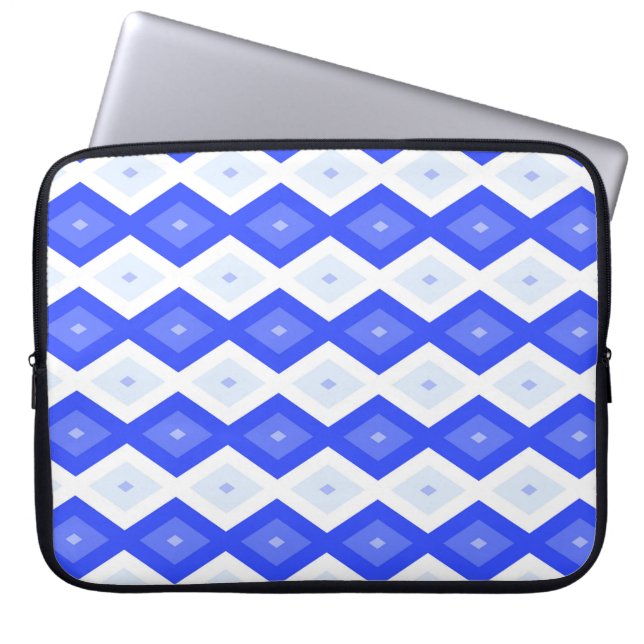 Royal blue diamond pattern laptop sleeve (Front)