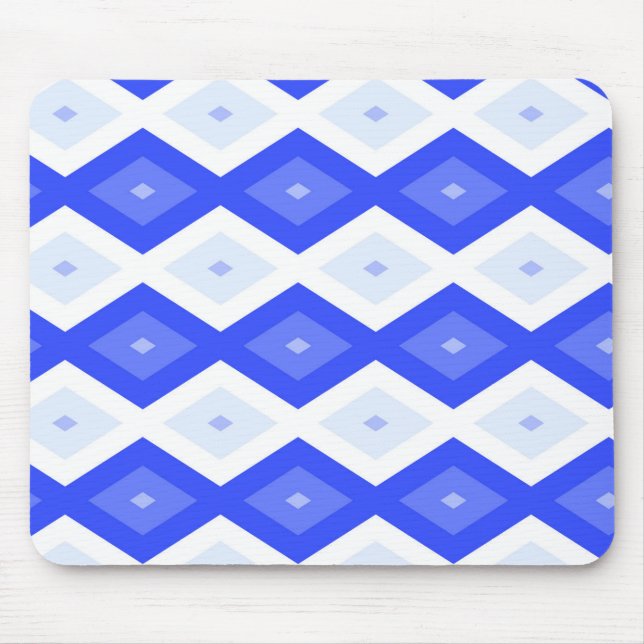 Royal blue diamond pattern mouse mat (Front)