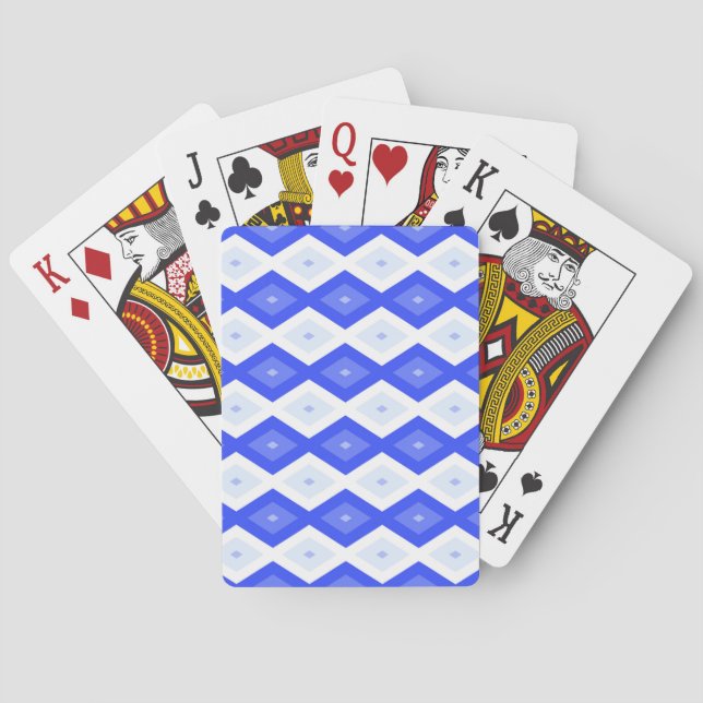 Royal blue diamond pattern playing cards (Back)