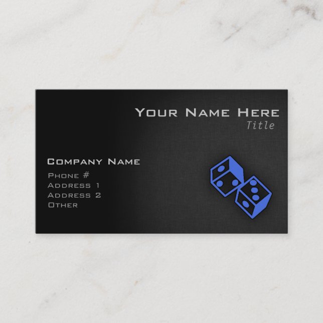 Royal Blue Dice Business Card (Front)