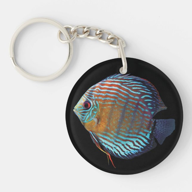 Royal Blue Discus Key Ring (Front)