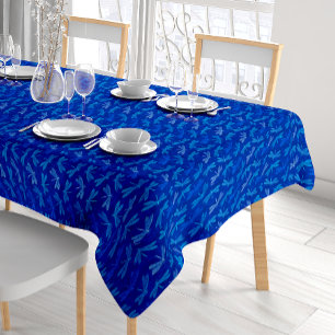 Royal Blue Dragonfly Decorative Pattern Tablecloth