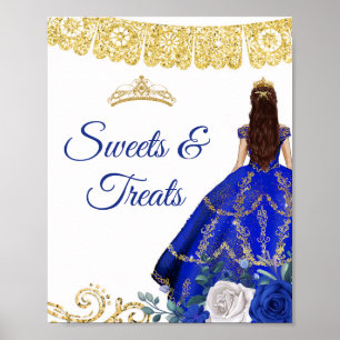 Royal Blue Dresses Quinceañera Sweets & Treats  Poster