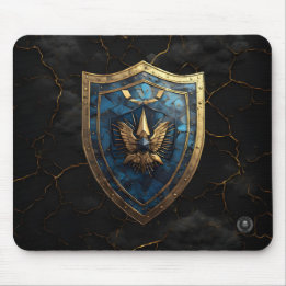 Royal Blue Eagle Crest Gaming Mouse Mat