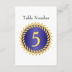 Royal Blue Elegance Monogram Table Number