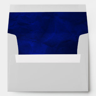 Royal Blue Elegant Silver Wedding Envelopes