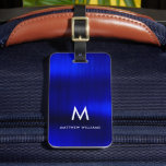 Royal Blue Faux Metal Steel Styled Personalised Luggage Tag<br><div class="desc">Royal Blue Faux Metal Steel Styled Personalised Luggage Tag</div>