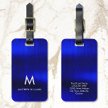 Royal Blue Faux Metal Steel Styled Personalised Luggage Tag<br><div class="desc">Royal Blue Faux Metal Steel Styled Personalised Luggage Tag</div>