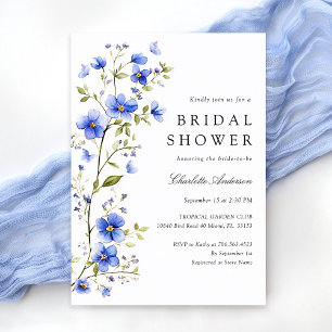 Royal Blue Floral Bridal Shower Invitation