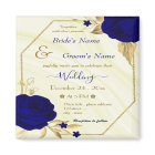 royal blue flowers gold geometric wedding