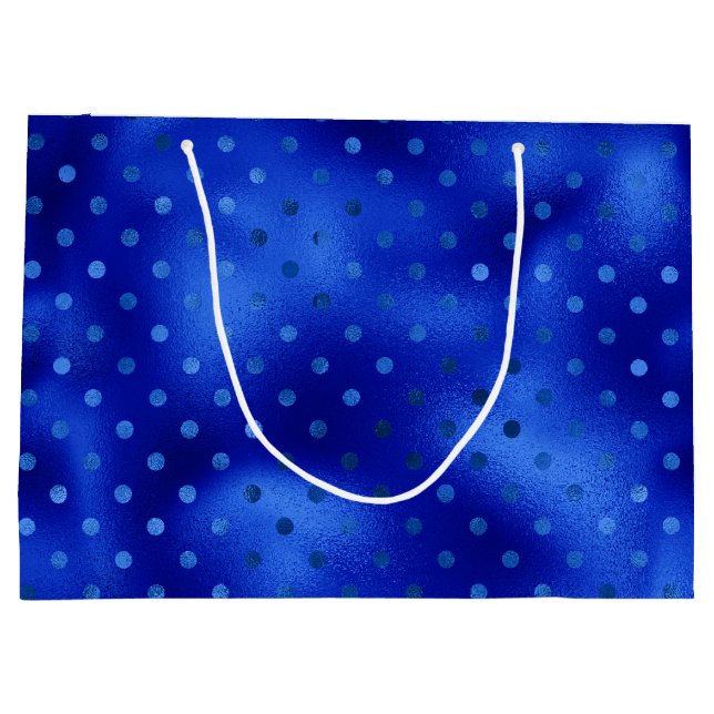 Royal Blue Foil Hanukkah Large Gift Bag (Back)
