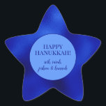 Royal Blue Foil Hanukkah Personalised Star Sticker<br><div class="desc">These fabulous gift tags would look great on all your Hanukkah gifts.  They are so festive in a star shape.  They'll look so cute on your gifts.</div>