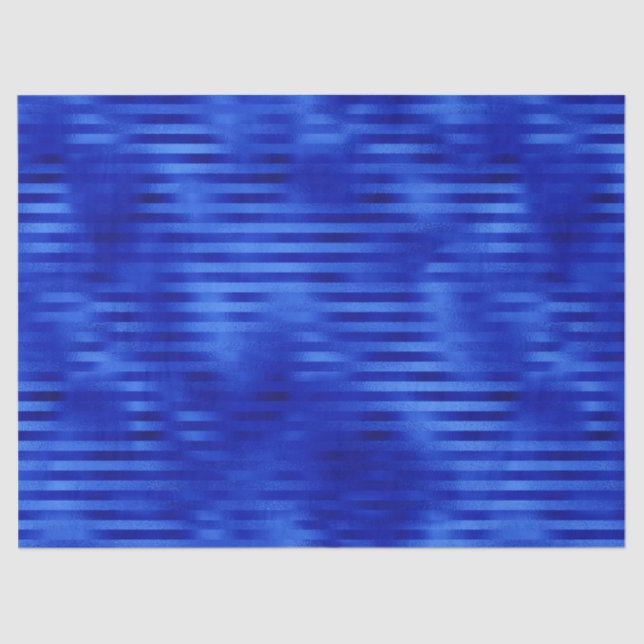 Royal Blue Foil Striped Hanukkah  Tissue Paper (Front)