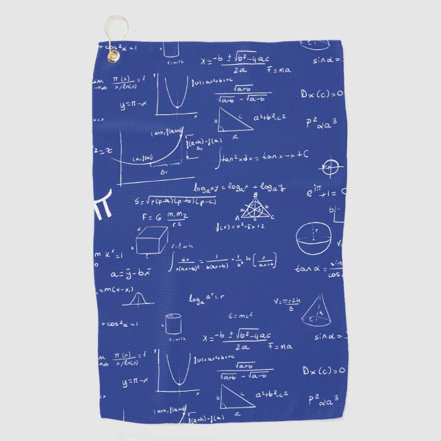 Royal Blue Formulas Equations Math  Golf Towel (Front)