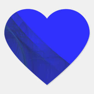 Royal Blue Fractal Background Heart Sticker