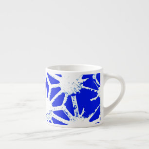 Royal blue geometric pattern espresso cup