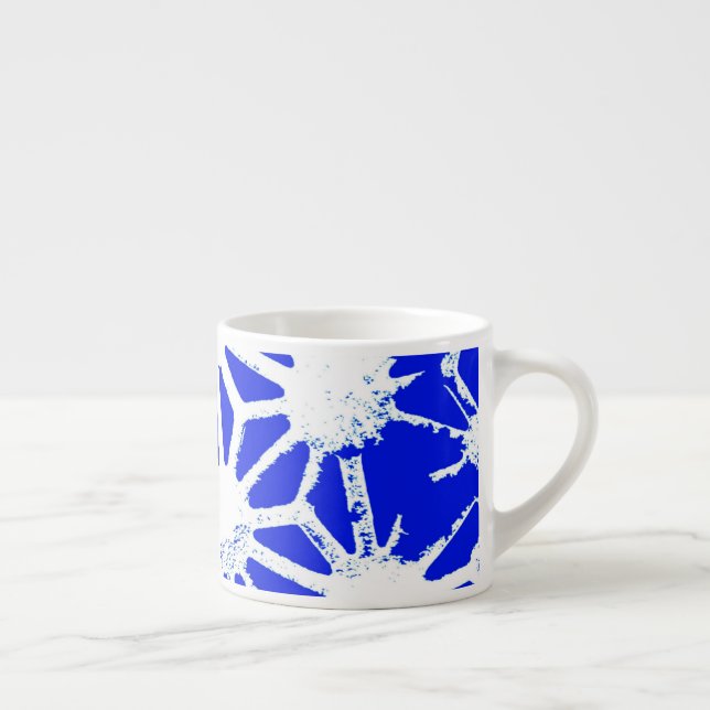 Royal blue geometric pattern espresso cup (Right)