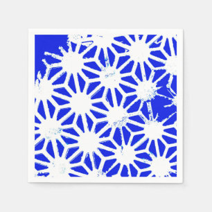 Royal blue geometric pattern napkin