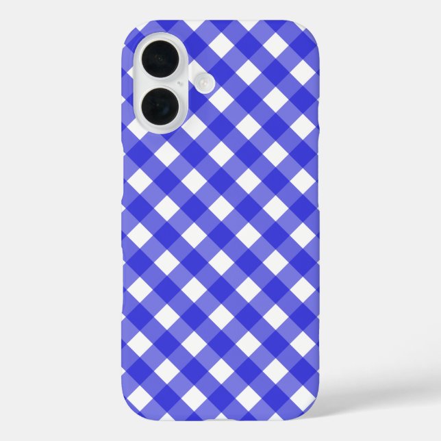 Royal blue gingham Case-Mate iPhone case (Back)