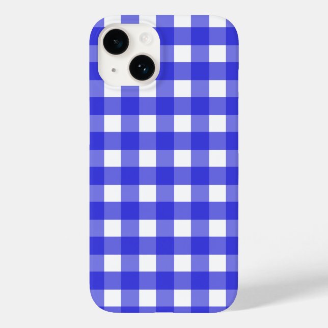 Royal blue gingham Case-Mate iPhone case (Back)