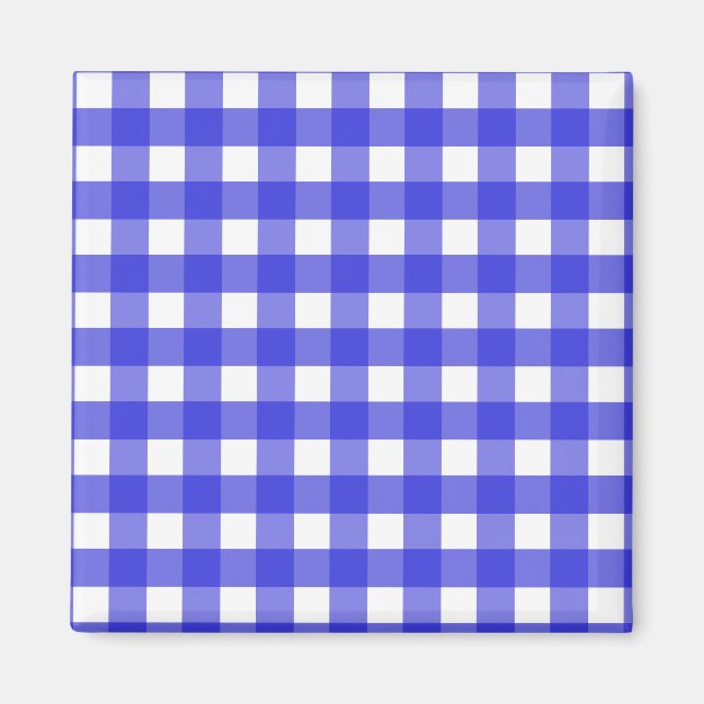 Royal blue gingham magnet (Front)