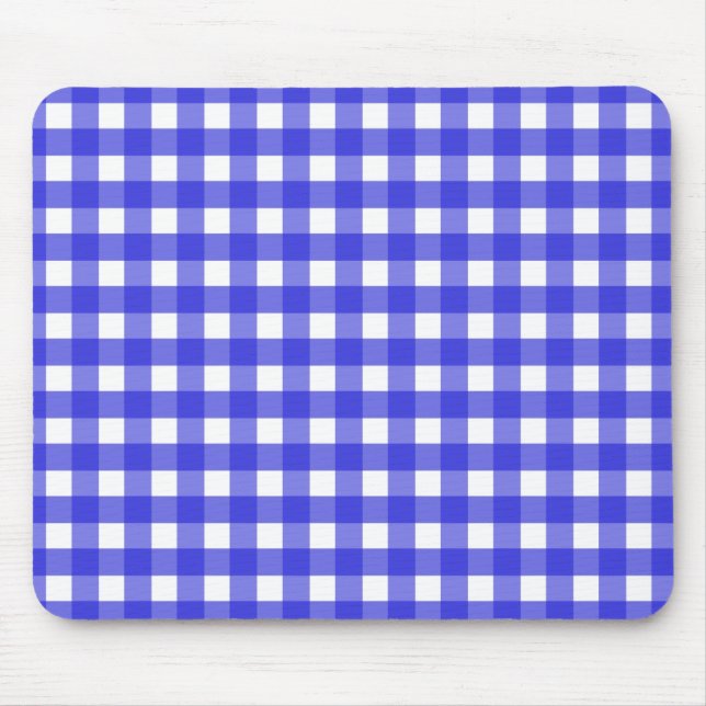 Royal blue gingham mouse mat (Front)