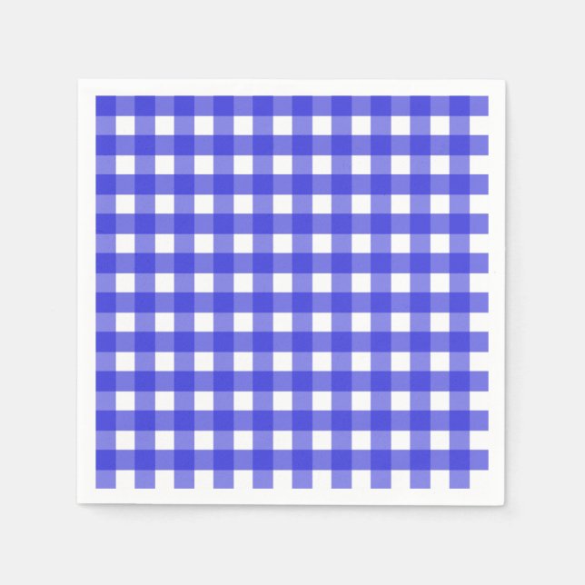 Royal blue gingham napkin (Front)