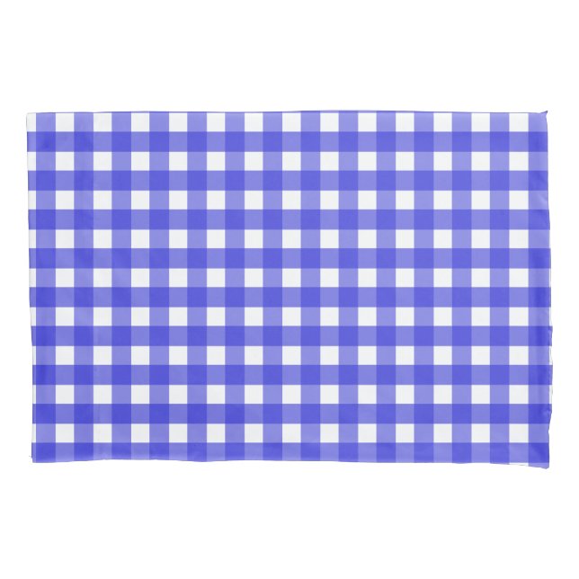 Royal blue gingham pillowcase (Front)